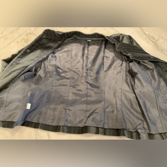 Ann Taylor Loft Velvet Gray/silver shimmer jacket Sz 12 - Picture 9 of 16